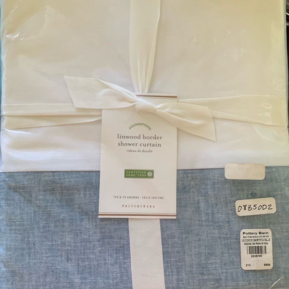 NWT-Linwood Shower Curtain-72x72